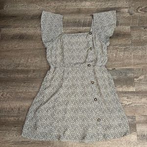 sienna sky dalmatian print dress with buttons